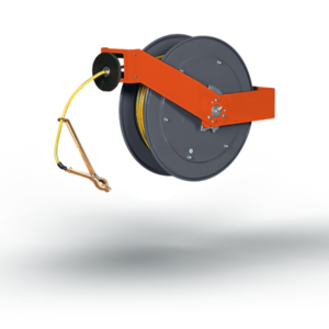 Enrouleur de mise à la terre Conductix MO4K à tambour ouvert avec câble MALT et pince laiton