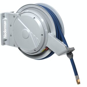 Enrouleur de tuyau Nederman 884 en aluminium recyclé, usage intensif pour tuyaux longs et lourds