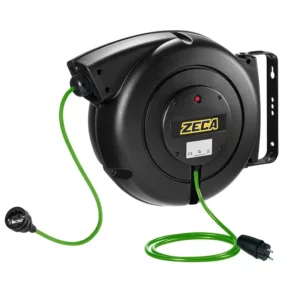 Rallonge sur enrouleur Zeca 7325/GS SAFE, 22 m de câble vert lime haute visibilité