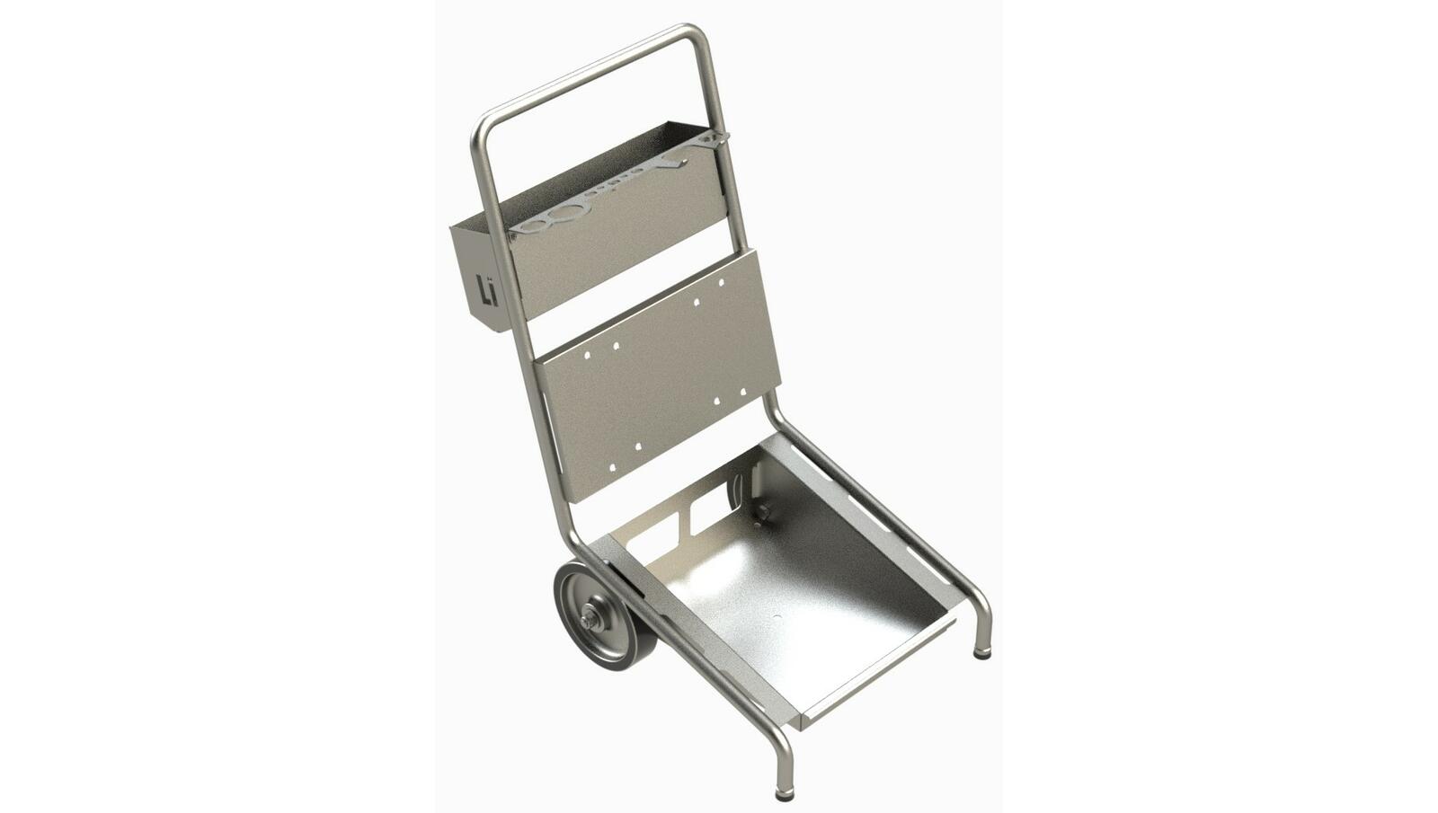 Chariot inox Limatec équipé d'un enrouleur manuel ELM2