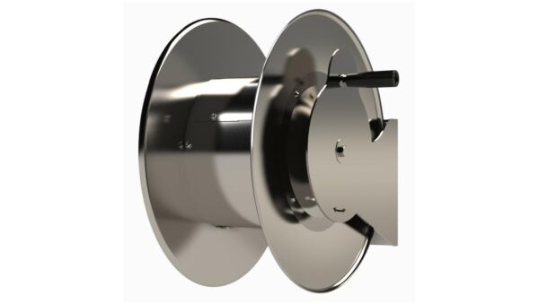 Enrouleur de tuyau inox à manivelle Limatec ELM2 sur son support mural orientable