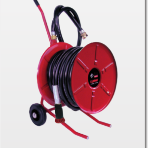 Dévidoir sur chariot R. Pons, poste d'eau mobile avec bobine acier rouge et raccord GUILLEMIN