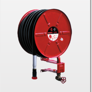 Robinet d'incendie armé pivotant R. Pons EUR5 en acier plastifié rouge, disponible en DN 19, DN 25 et DN 33