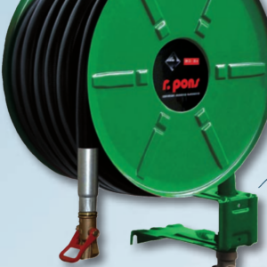 Poste d'eau pivotant vert R. Pons EUR5 Vert pour lavage industriel, dévidoir vert distinct des RIA rouges