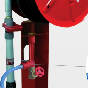 Poste d'incendie additivé sur potence R. Pons GIROMOUSSE pivotant 360° avec lance à mousse DN 33