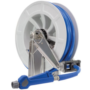 Enrouleur alimentaire R+M PUReClean365+ 65 — bleu, avec pistolet 24,5 bar