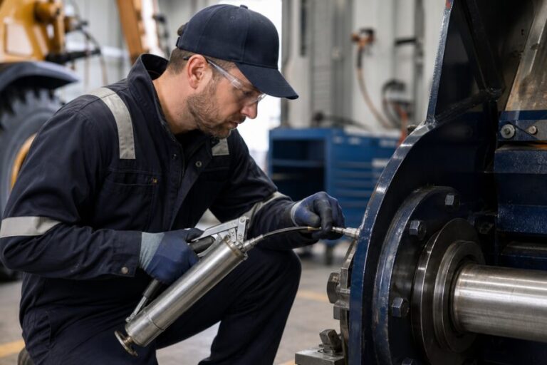 Enrouleur de graisse sur poste de graissage